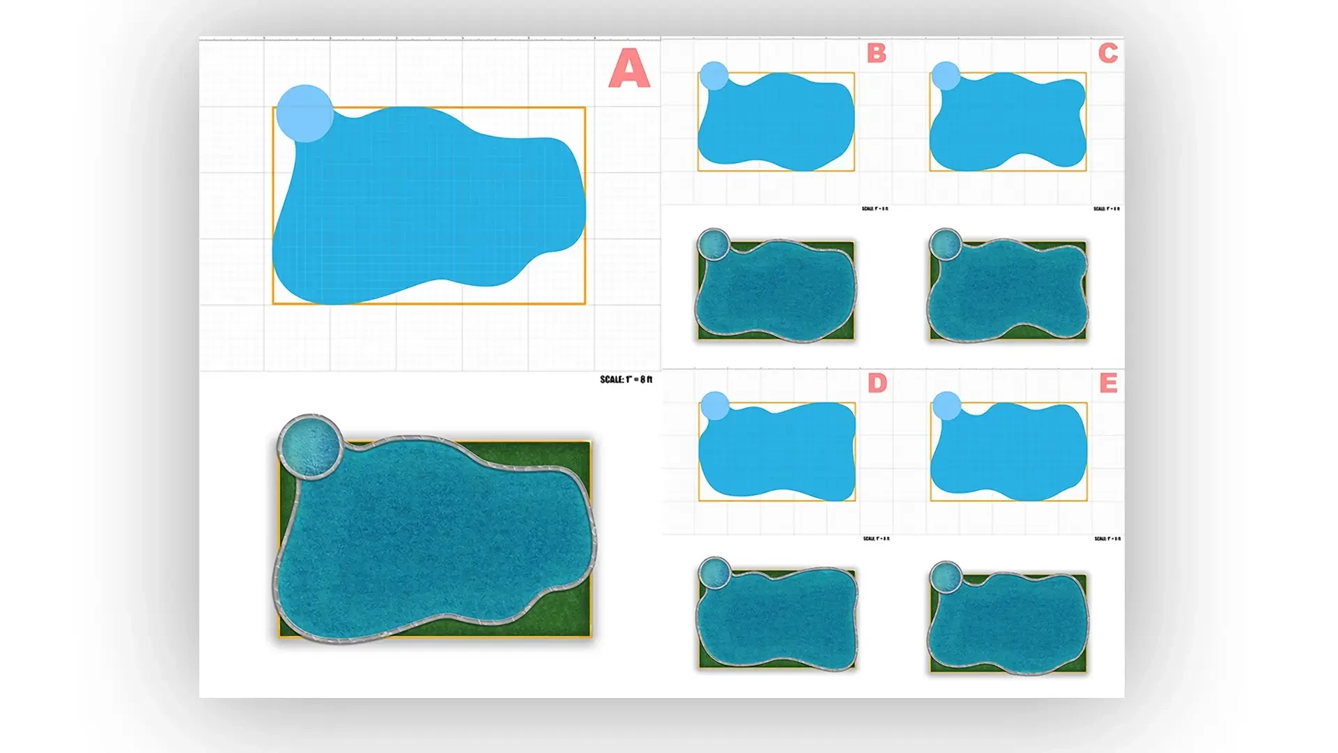 Template Pool graphics. Splines with the bezier tool.