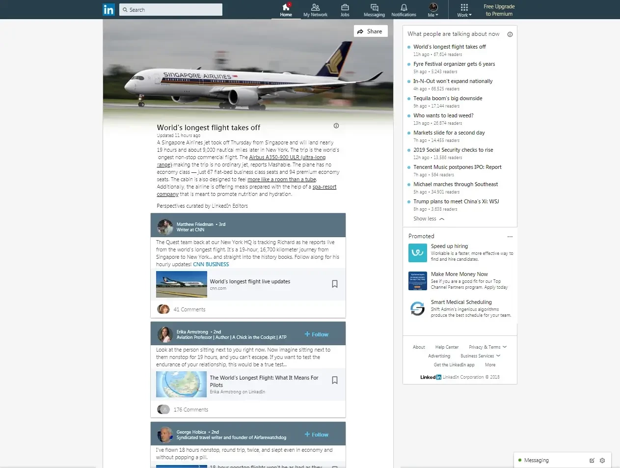 LinkedIn News mock-up with white background.